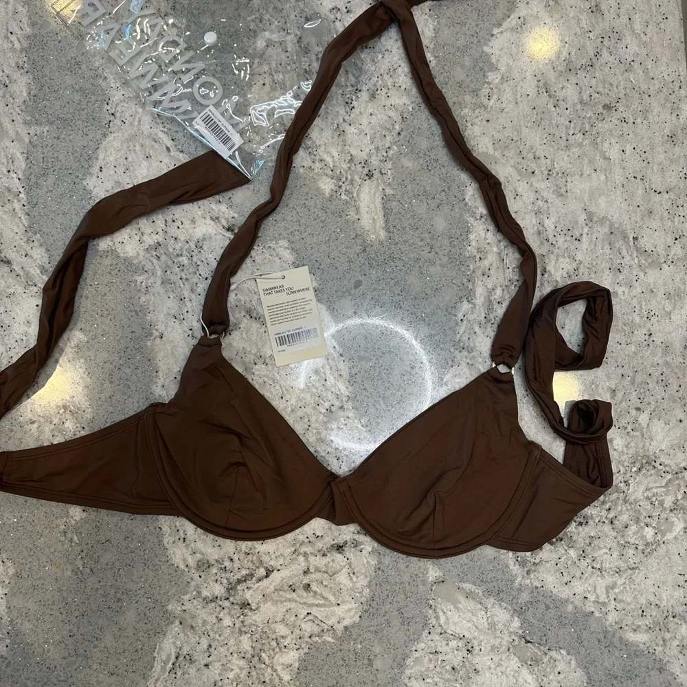 Monday Swimwear Honolulu Top Brown Size V